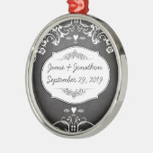 シャルボードタイポグラフィウェディング メタルオーナメント (左)