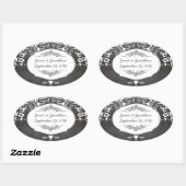 シャルボードタイポグラフィウェディング 楕円形シール (シート)