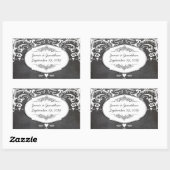 シャルボードタイポグラフィウェディング 長方形シール (シート)