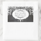 シャルボードタイポグラフィウェディング 長方形シール (バッグ)