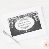 シャルボードタイポグラフィウェディング 長方形シール (封筒)