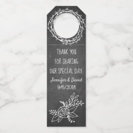 シャルボードタイポグラフィワインボトルメッセージカード ボトルネックタグ