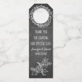 シャルボードタイポグラフィワインボトルメッセージカード ボトルネックタグ (裏面)