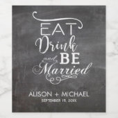 シャルボードタイポグラフィ食べスクリッ結婚したク ワインラベル (シングルラベル)