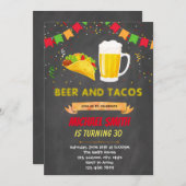 シャルボードタコスビール誕生日の招待状 招待状 (正面/裏面)