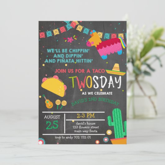 シャルボードタコトゥーズデイピナタフィエスタ2nd誕生日 招待状 (スタンド正面)
