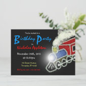 シャルボードトレインボーイズバースデーパーティ招待状 招待状 (スタンド正面)