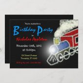 シャルボードトレインボーイズバースデーパーティ招待状 招待状 (正面/裏面)