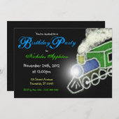 シャルボードトレインボーイズバースデーパーティ招待状 招待状 (正面/裏面)