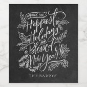 シャルボードハッピーストホリデーズ ワインラベル (シングルラベル)