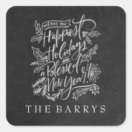 シャルボードハッピーホリデイズステッカー スクエアシール