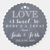 シャルボードハート結婚式の引き出物ジャールラウンドステッカー ラウンドシール (正面)