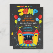 シャルボードバウンスハウスバイルトデイパーティーの招待 招待状 (正面/裏面)