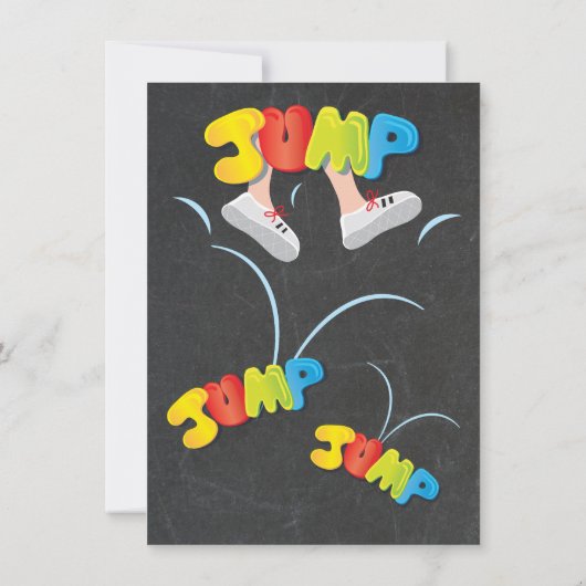 シャルボードバウンスハウスバイルトデイパーティーの招待 招待状 (裏面)