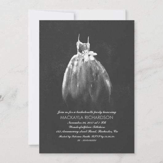 シャルボードバチェロレッテエレガントなウェディングガウン 招待状 (正面)