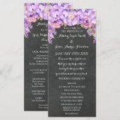 シャルボードパープルラベンダーフローラ結婚式 プログラム (正面/裏面)