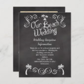 シャルボードパームツリービーチ結婚式インサート (正面/裏面)