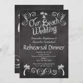 シャルボードパームツリービーチ結婚式リハーサルディナー 招待状 (正面/裏面)