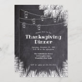 シャルボードパーム葉ぶら下がったズの灯り感謝祭 招待状 (正面/裏面)