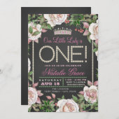 シャルボードパールリトルレディ1st誕生日 招待状 (正面/裏面)