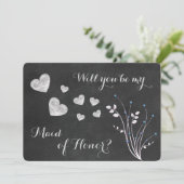 シャルボードビーズフローラメイド・オブ・オーナー(花嫁付き添い人)招待状 招待状 (スタンド正面)