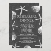 シャルボードビーチテーマ結婚のリハーサルディナー 招待状 (正面/裏面)