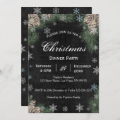 シャルボードピネコーンクリスマスパーティの招待状 招待状 (正面/裏面)