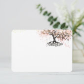 シャルボードピンクハートリーフツリーサンキュー サンキューカード (スタンド正面)