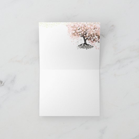 シャルボードピンクハートリーフ折り畳みサンキューカード サンキューカード (内部)