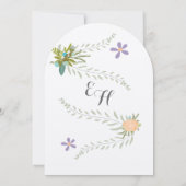 シャルボードピーチ薄紫アクアフローラガーランド結婚ズ 招待状 (裏面)