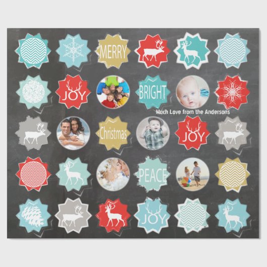 シャルボードファミリー写真クリスマストナカイ ラッピングペーパー (フラット)