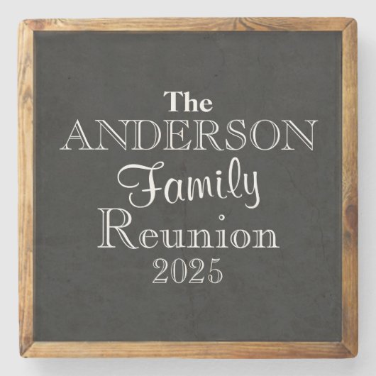 シャルボードファミリー懇親会タイポグラフィの好意 ストーンコースター (正面)