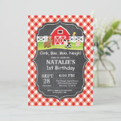 シャルボードファーム誕生日招待状納屋周囲の庭パーティー 招待状 (スタンド正面)