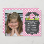 シャルボードファーム誕生日招待状納屋周囲の庭パーティー 招待状 (正面/裏面)