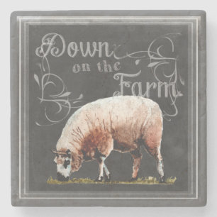 シャルボードファーム   Down on the Farm Sheep ストーンコースター