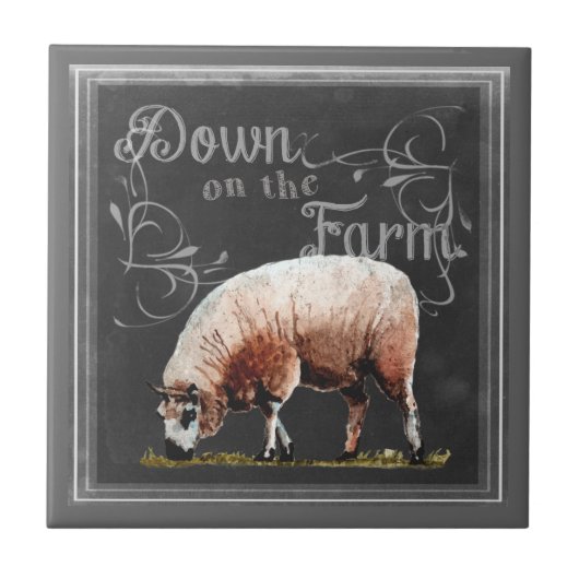 シャルボードファーム | Down on the Farm Sheep タイル (正面)