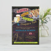 シャルボードフィエスタタコスタテキーラ&ベビーシャワーを醸造 招待状 (スタンド正面)