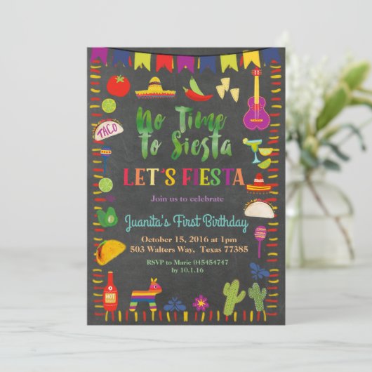 シャルボードフィエスタ誕生日招待状メキシコ 招待状 (スタンド正面)
