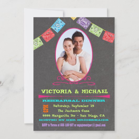 シャルボードフォトメキシコフィエスタリハーサルディナー 招待状 (正面)