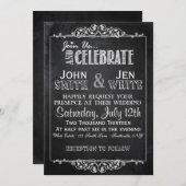 シャルボードフレームフローリッシュ結婚式招待状 招待状 (正面/裏面)