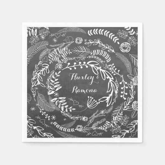 シャルボードフローラガーランド スタンダードカクテルナプキン (正面)