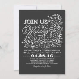 シャルボードフローラヴィンテージ結婚式の招待状 招待状