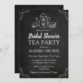 シャルボードブライダルシャワーティーパーティーティータイム 招待状 (正面/裏面)