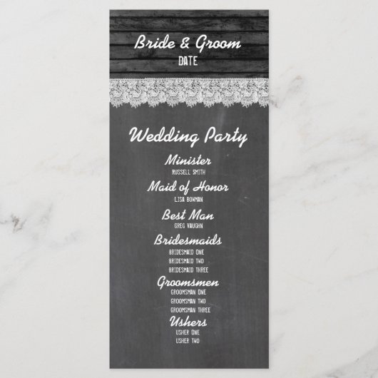 シャルボードブラックウッド結婚式 プログラム (正面)