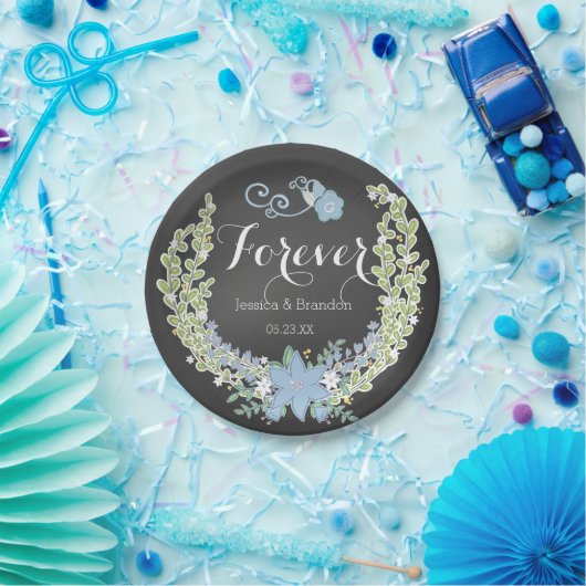 シャルボードブルーベルズフォーエバー結婚ズ紙プレート ペーパープレート (パーティー)