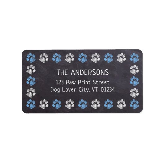 シャルボードブルーポープリント差出人住所ラベル ラベル (正面)