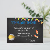 シャルボードプールパーティー誕生日サンキューカード サンキューカード (スタンド正面)