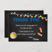 シャルボードプールパーティー誕生日サンキューカード サンキューカード (正面/裏面)