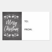 シャルボードホリーメリークリスマスギフトラベル 長方形シール (正面)