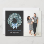 シャルボードホワイトベリーリースハッピーハヌッカフォト シーズンカード (正面)